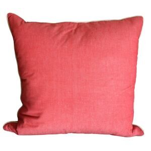 Large Newport Coral Pink Square Accent Pillow Throw 18x18 Solid Decorative Plain
